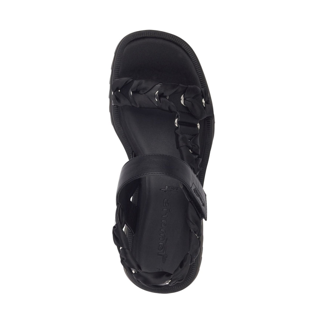 Tamaris womens black casual open sandals | Vilbury London