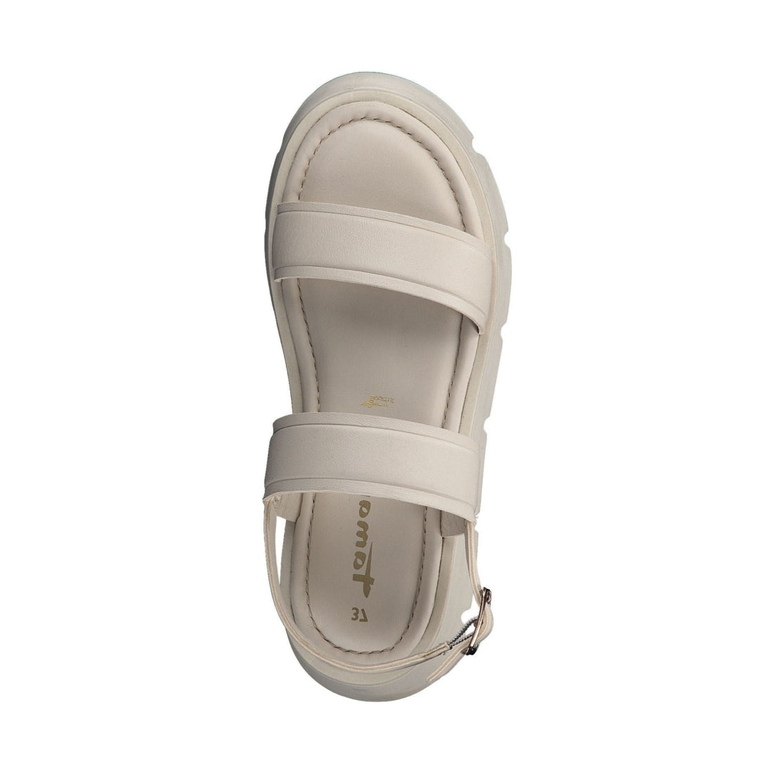 Tamaris womens ivory uni casual open sandals | Vilbury London