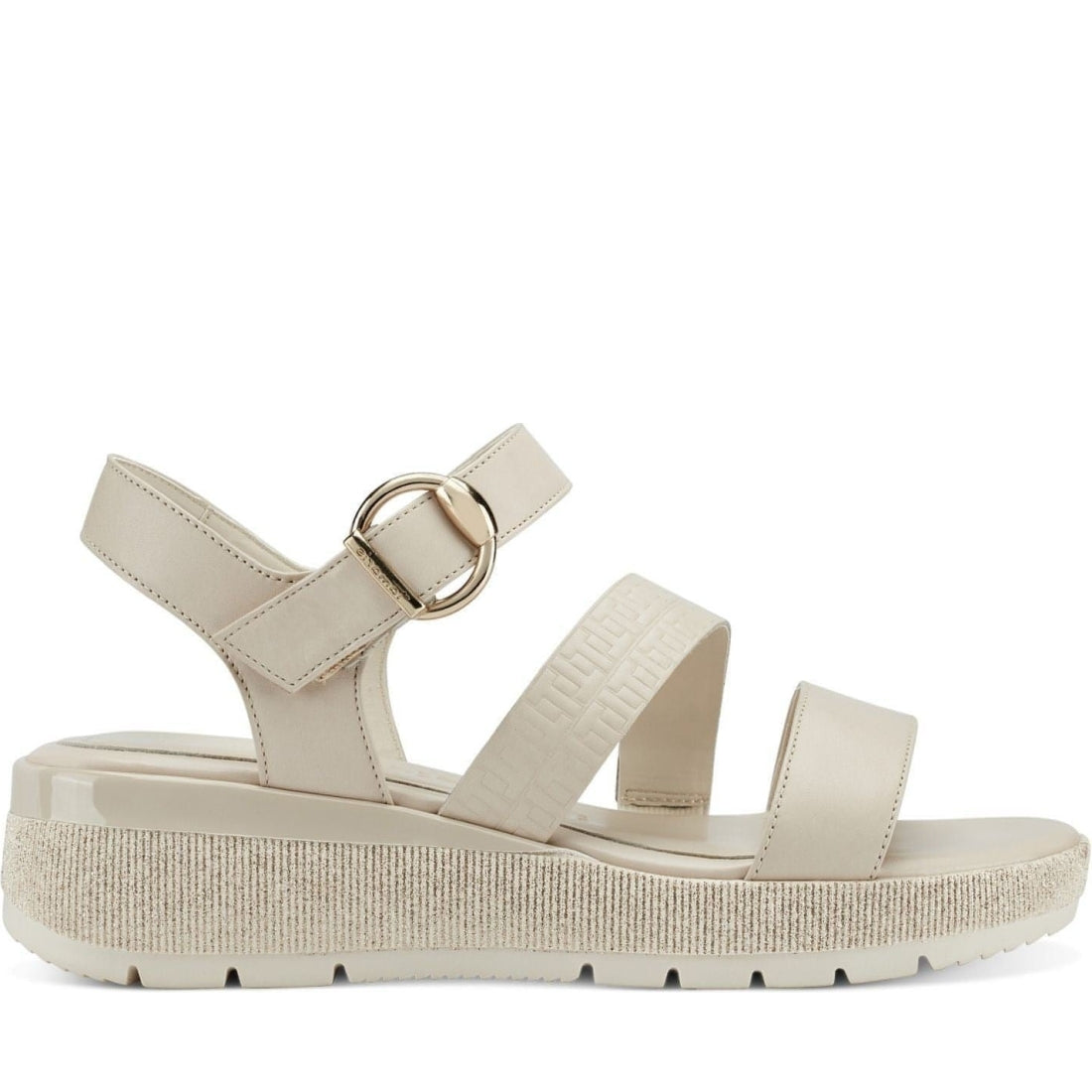 Tamaris womens ivory casual open sandals | Vilbury London