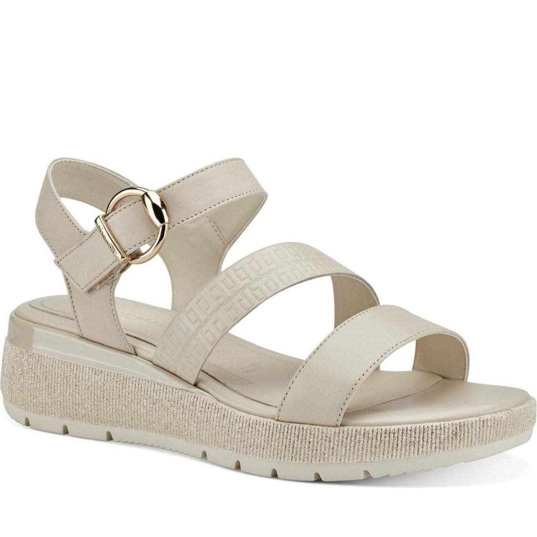 Tamaris womens ivory casual open sandals | Vilbury London