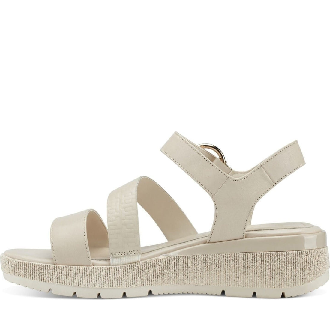 Tamaris womens ivory casual open sandals | Vilbury London